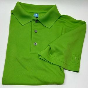 PGA Tour Golf Shirt, Bright Green, Medium